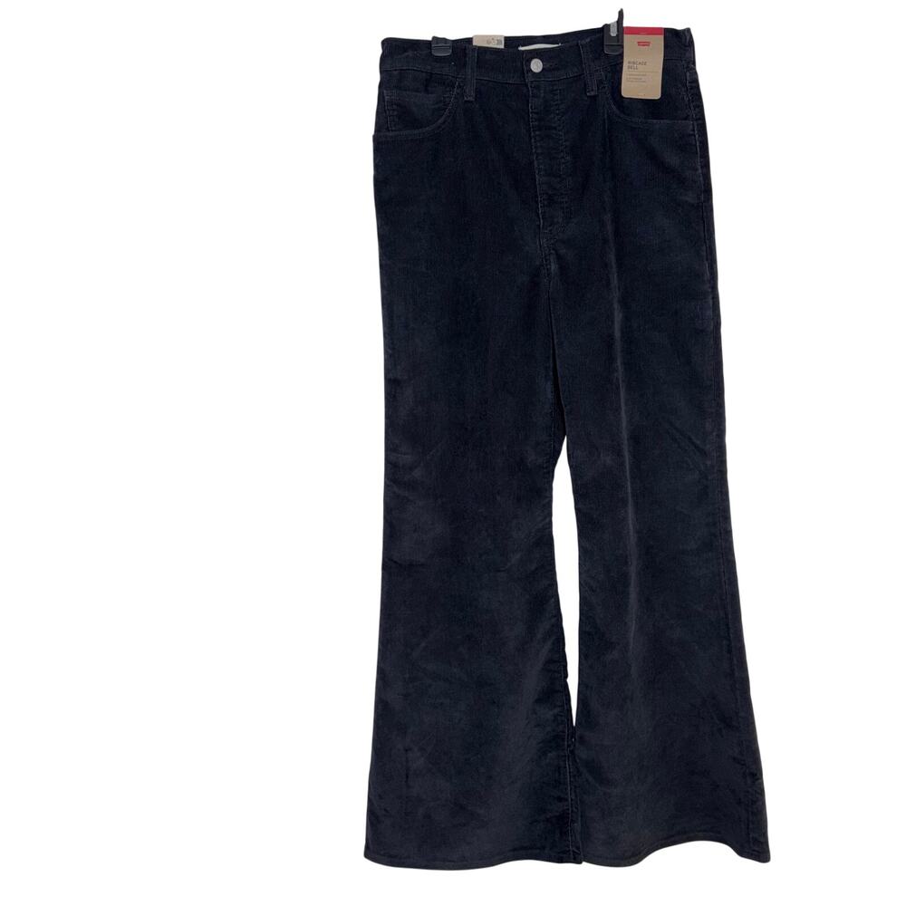 NWT Levi’s Ribcage Bell Corduroy Flare Pants Size 31x32 Super High Rise Black